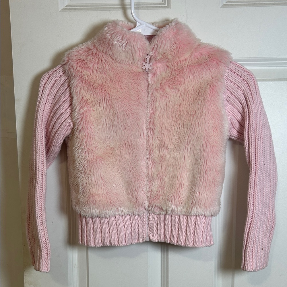 Savannah faux fur sweater size 6X zip up sweater jacket holiday
